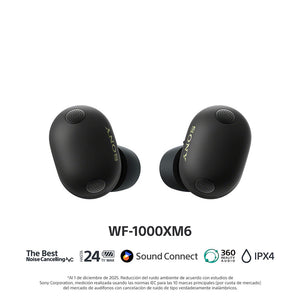 Audífonos inalámbricos con noise cancelling WF-1000XM6