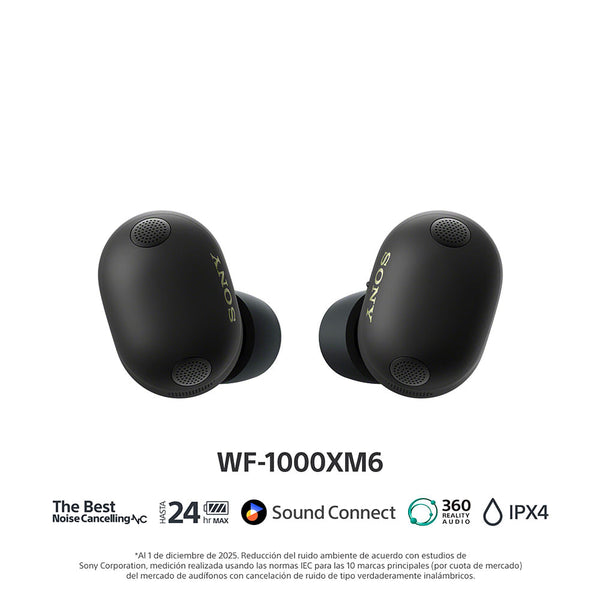 Audífonos inalámbricos con noise cancelling WF-1000XM6