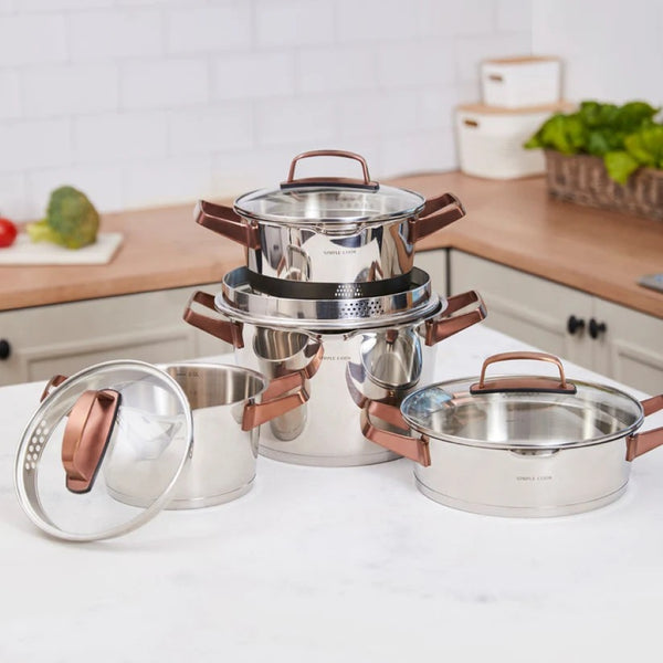 Batería Simple Cook Niza Cobre 8 Pzs