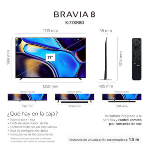 BRAVIA 8 XR Processor OLED 4K Ultra HD Alto rango dinámico (HDR) Smart TV (Google TV) K-77XR80    LA8