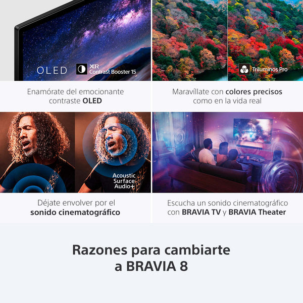 BRAVIA 8 XR Processor OLED 4K Ultra HD Alto rango dinámico (HDR) Smart TV (Google TV) K-77XR80    LA8